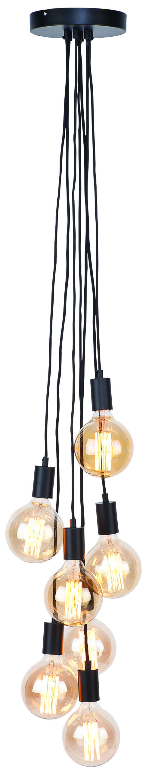 its about RoMi Hanglamp 'Oslo' 7-lamps, kleur Zwart - Afbeelding 2