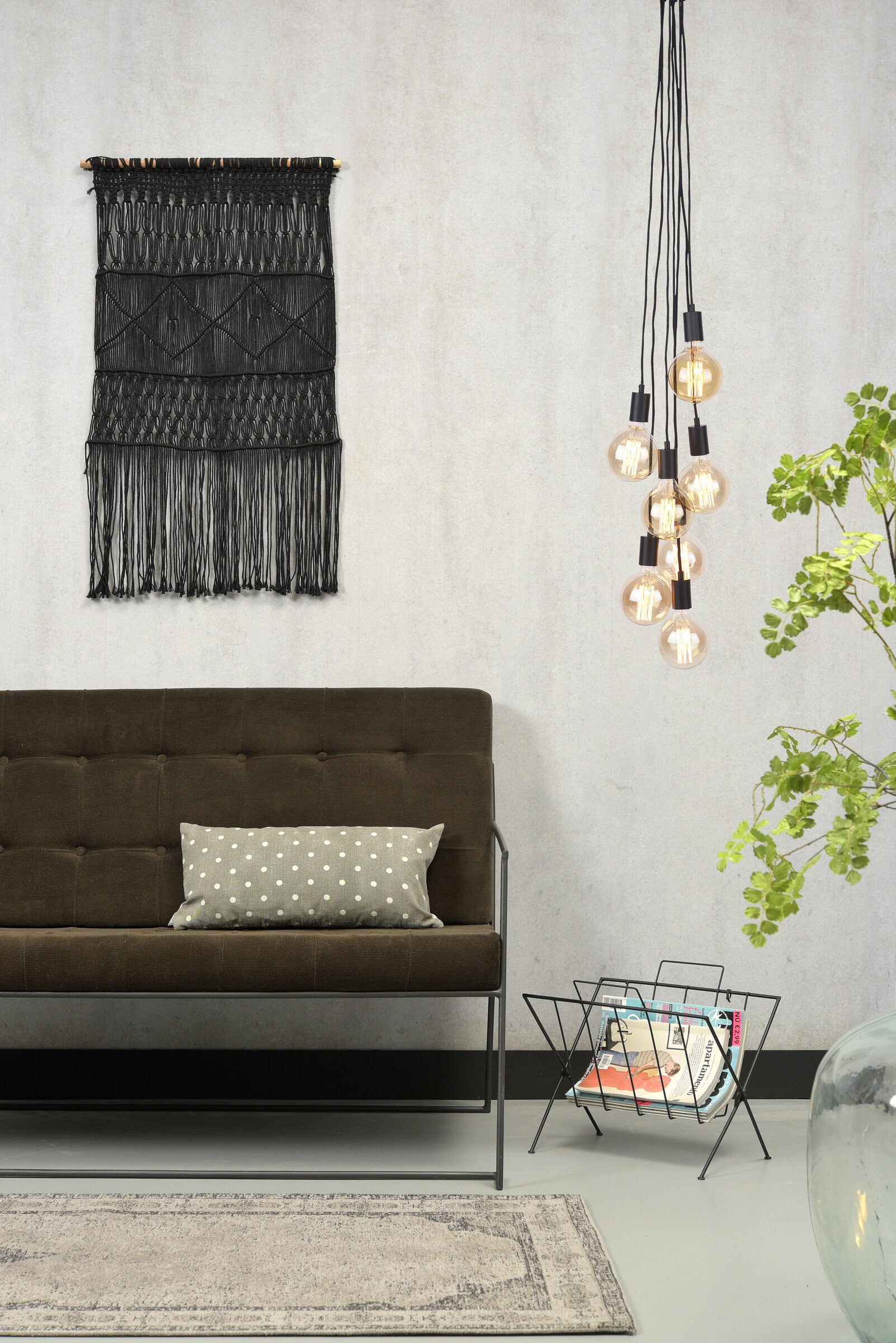 its about RoMi Hanglamp 'Oslo' 7-lamps, kleur Zwart - Afbeelding 6