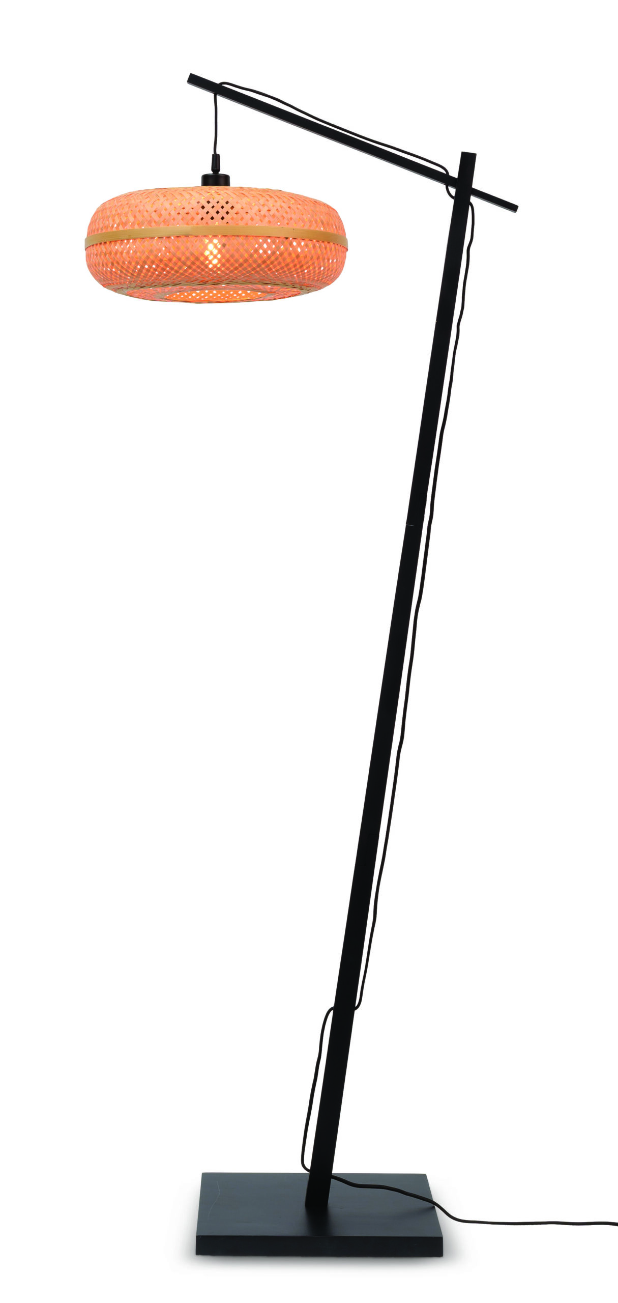 GOOD&MOJO Vloerlamp 'Palawan' Bamboe, 176cm, kleur Zwart/Naturel - Afbeelding 2