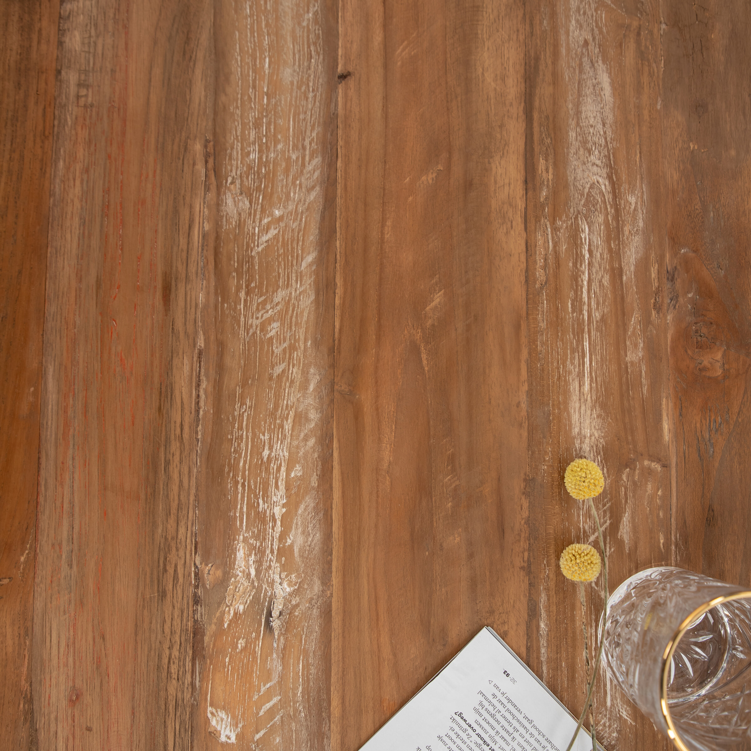 Tower Living Industriële Eettafel 'Venetië' Teak, maat 180 x 100 cm - Afbeelding 3