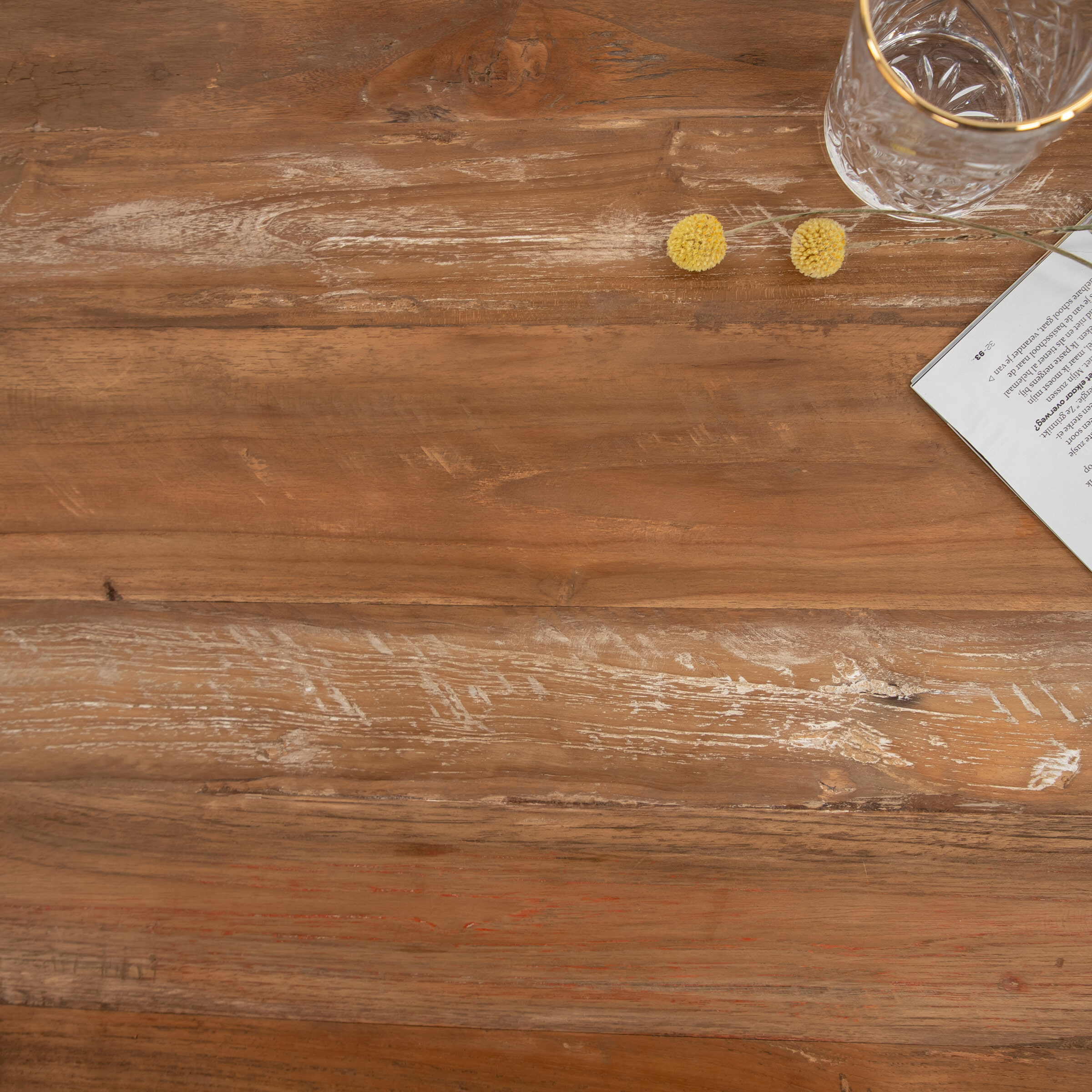 Tower Living Industriële Eettafel 'Venetië' Teak, maat 220 x 100 cm - Afbeelding 3