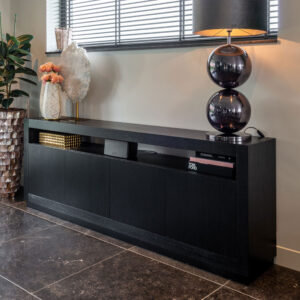 Richmond Dressoir 'Oakura' Eikenhout 240cm, kleur zwart