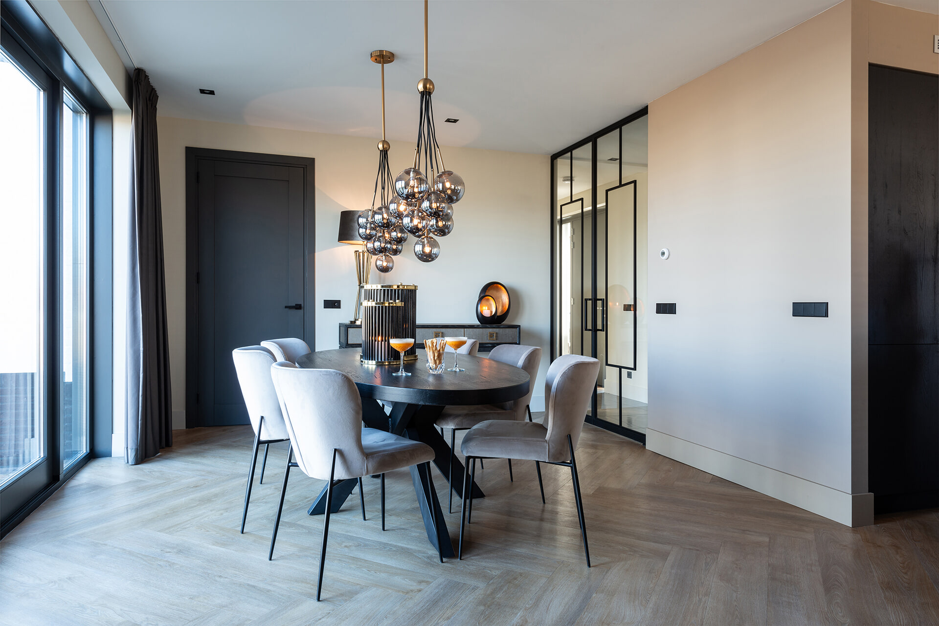 Richmond Eetkamerstoel 'Darby' Velvet, kleur Khaki - Afbeelding 7