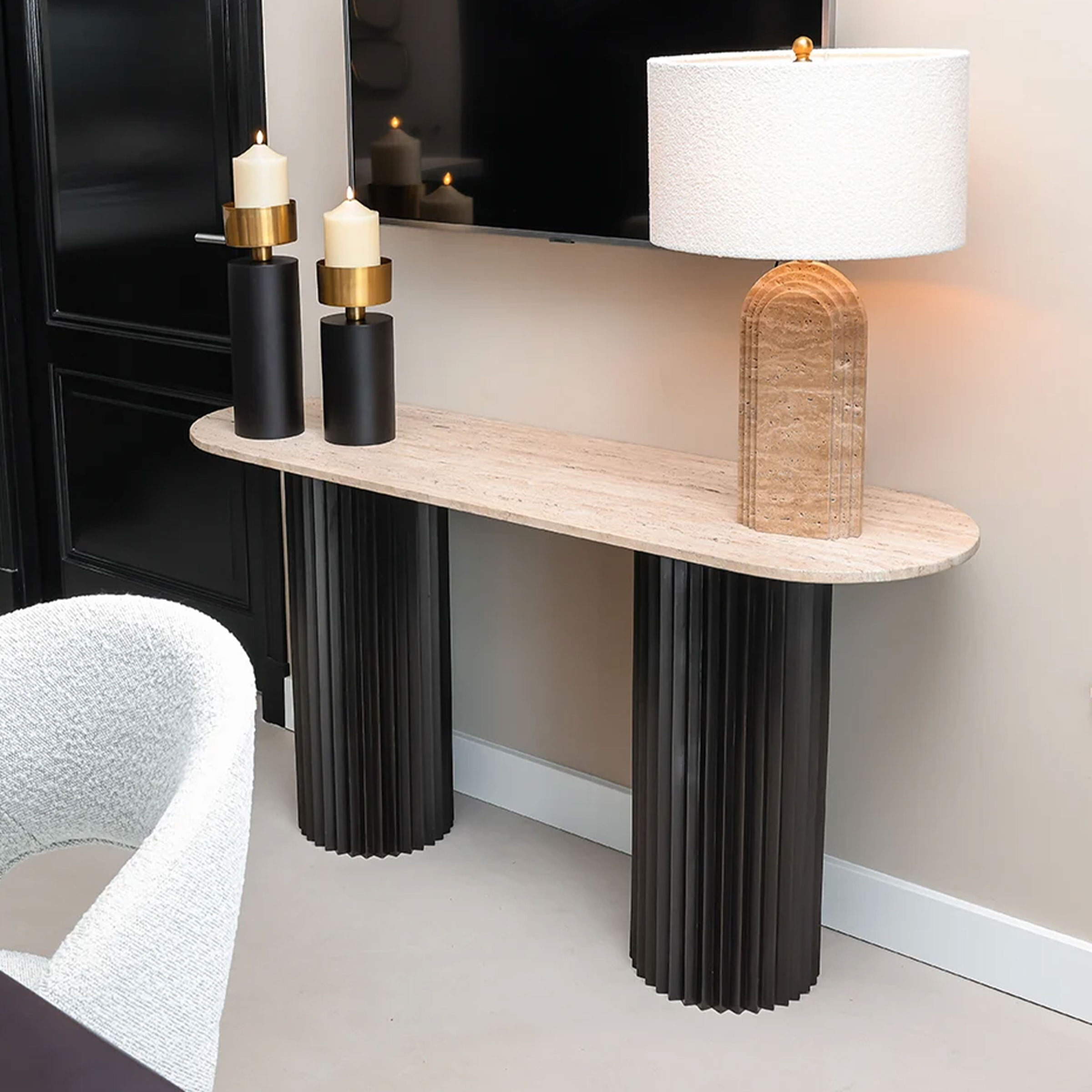 Richmond Sidetable Hampton 130 x 40cm, Travertin