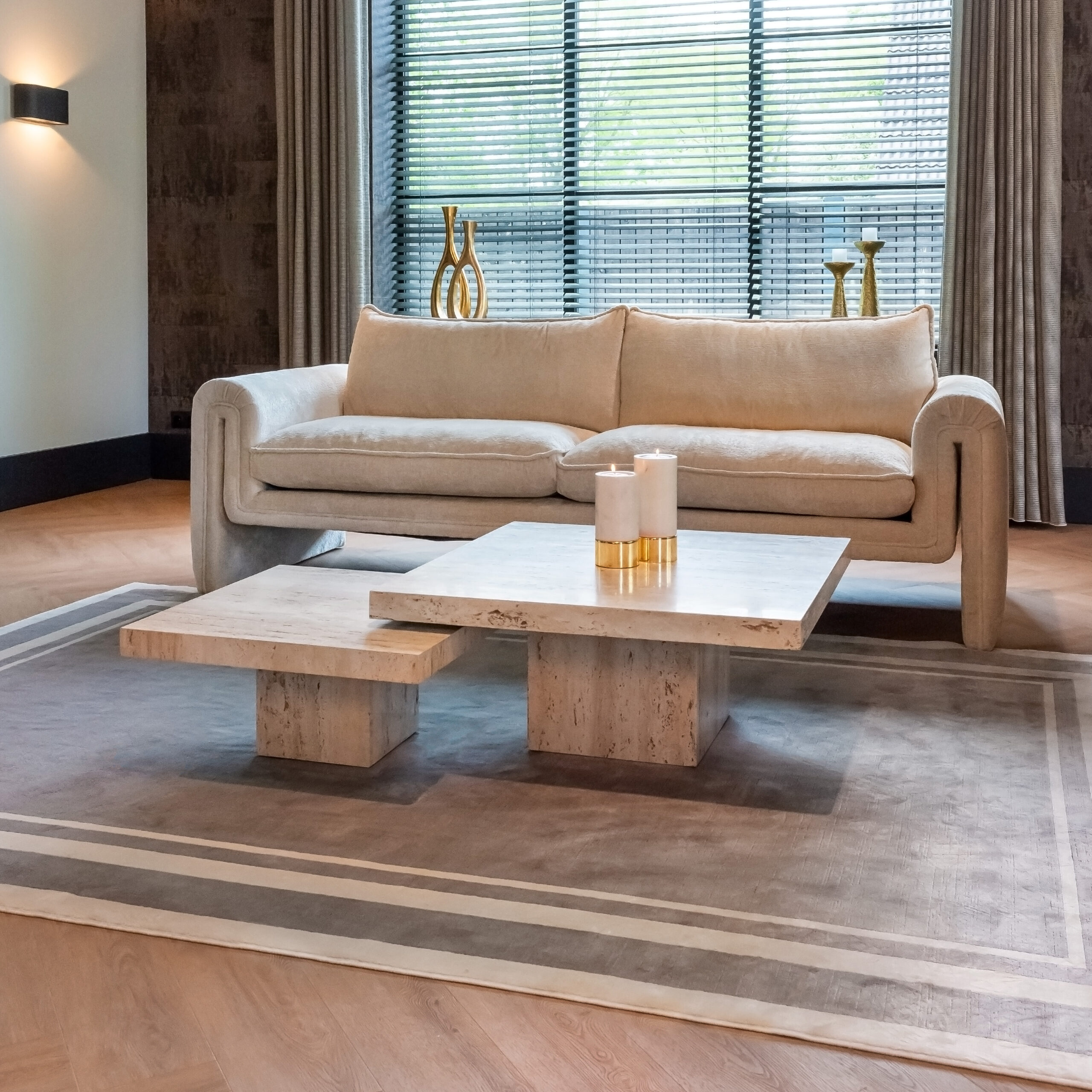 Richmond Salontafel 'La Cantera' Travertin, Set van 2 stuks, 80cm