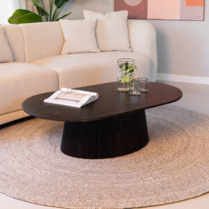 Sohome Ovale Salontafel 'Olav' Mangohout, 120 x 70cm, kleur Walnoot