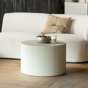 WOOOD Ronde Bijzettafel 'Sanne' 60cm, kleur Antique Beige