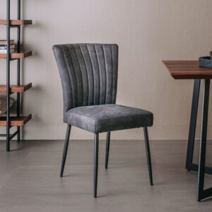 Tower Living Eetkamerstoel 'Toledo' PU leder, kleur Antraciet