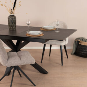 Sohome Uitschuifbare Eettafel 'Parker' Keramiek, 200-240 x 100cm, kleur zwart