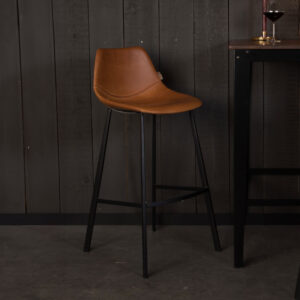 Dutchbone Barkruk 'Franky' PU (zithoogte 80cm), kleur Bruin