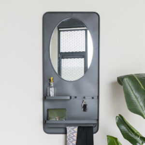 ZILT Spiegel 'Jaros' Met 2 planken en 3 haakjes, 108 x 53cm