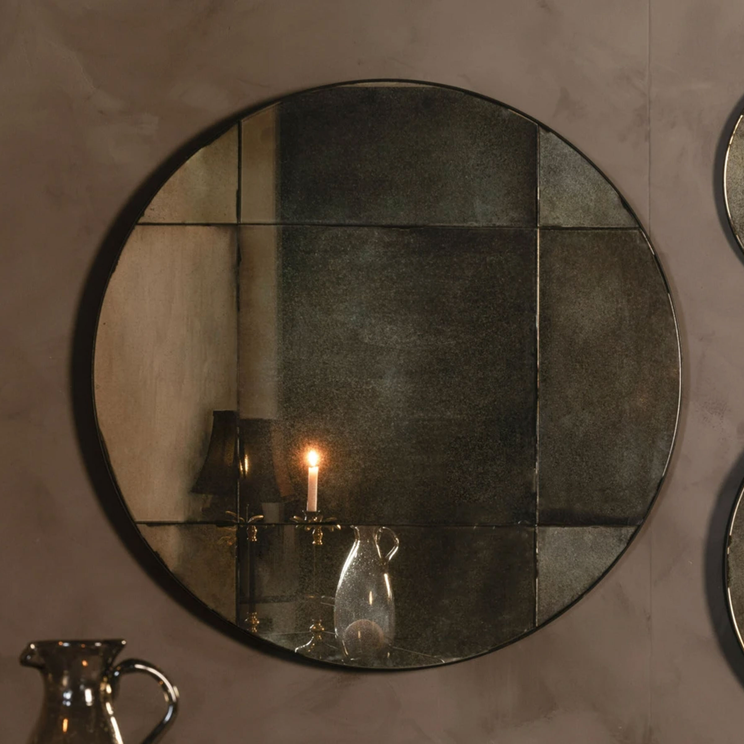 Dutchbone Ronde Spiegel 'Mado' Antique finish, 40cm