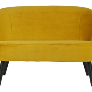 WOOOD Bankje 'Sara' Velvet, kleur Okergeel