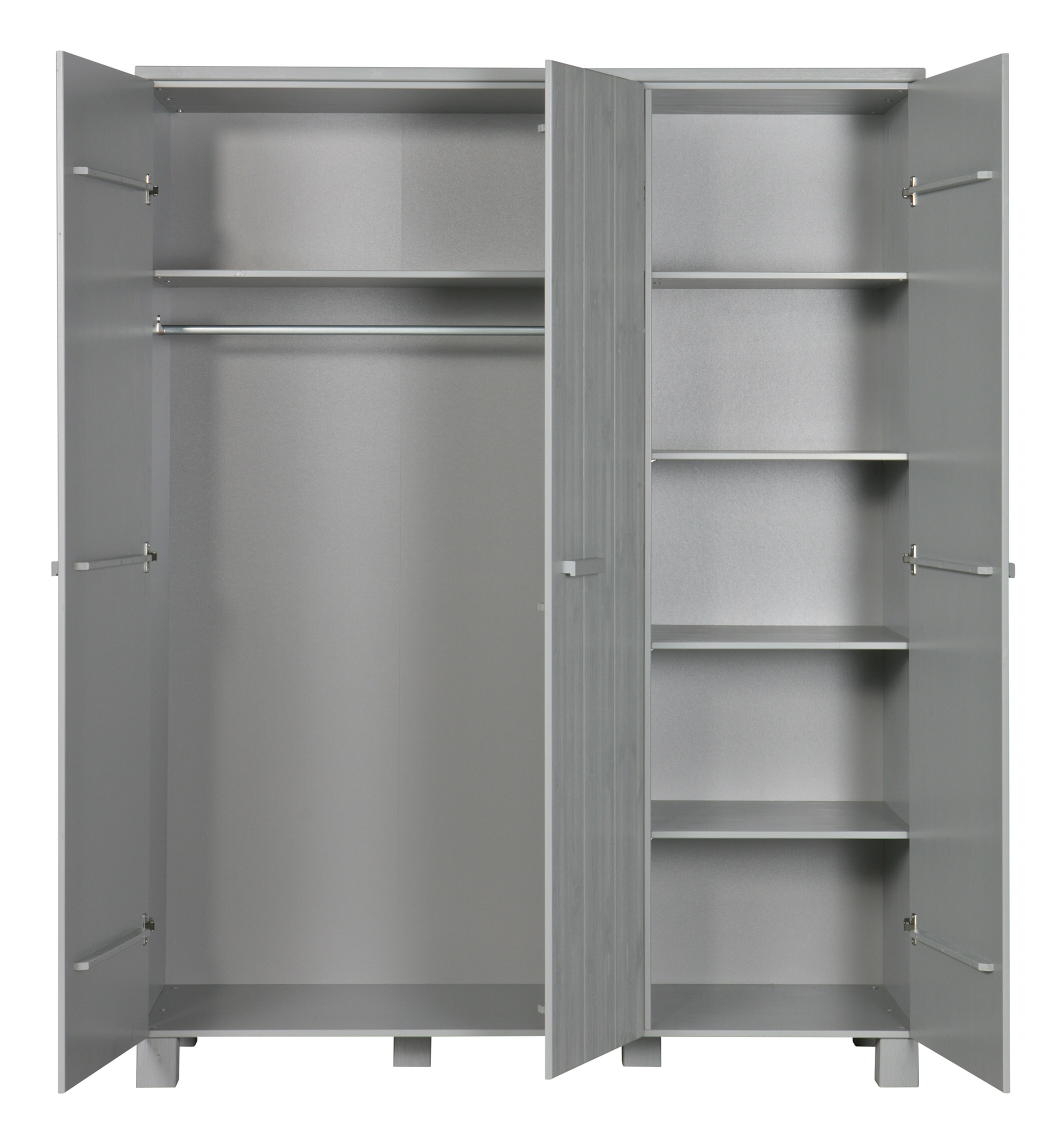 WOOOD Kledingkast 'Dennis' 3-deurs, kleur Betongrijs - Afbeelding 4