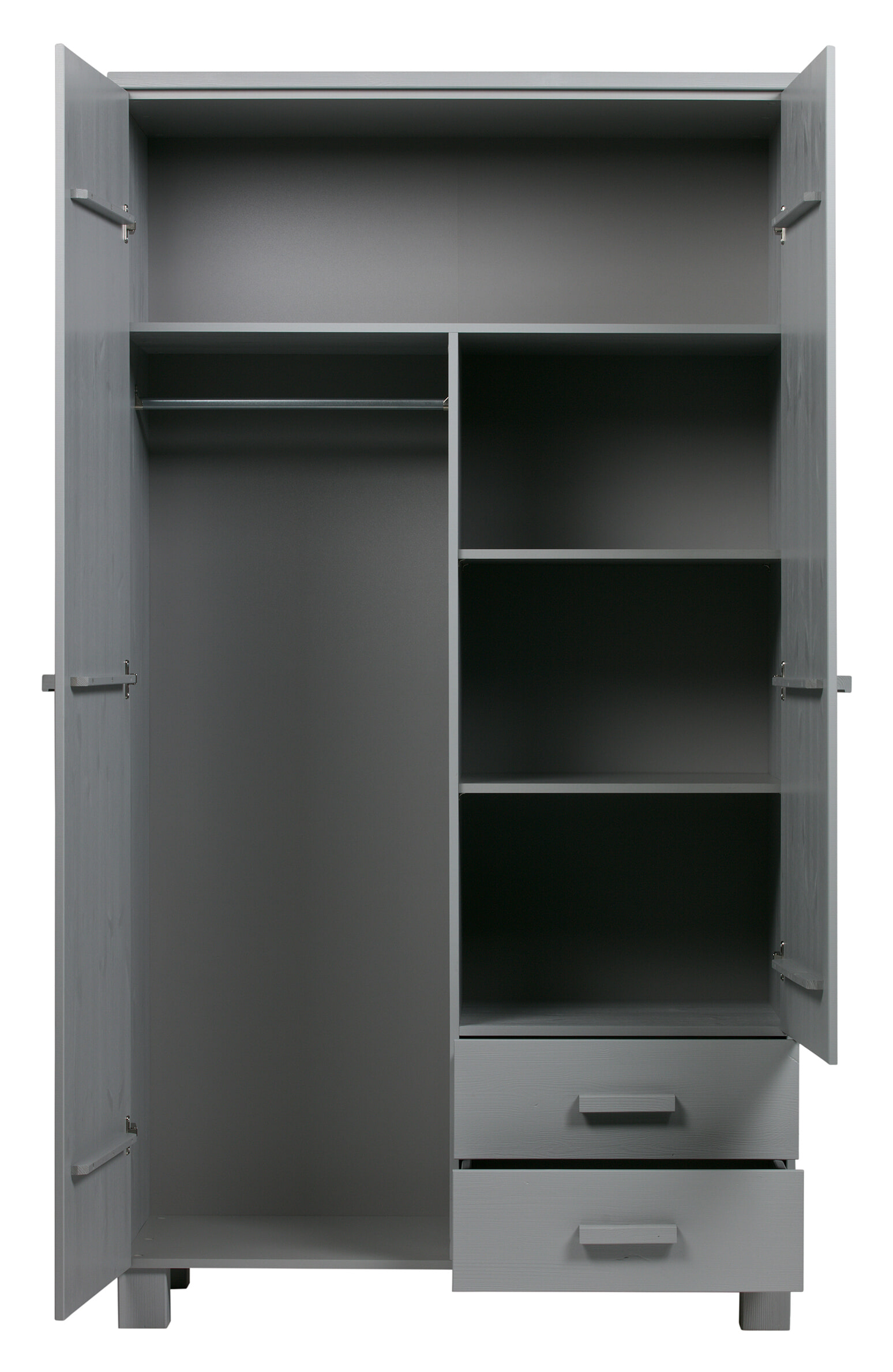 WOOOD Kledingkast 'Dennis', kleur Betongrijs - Afbeelding 4