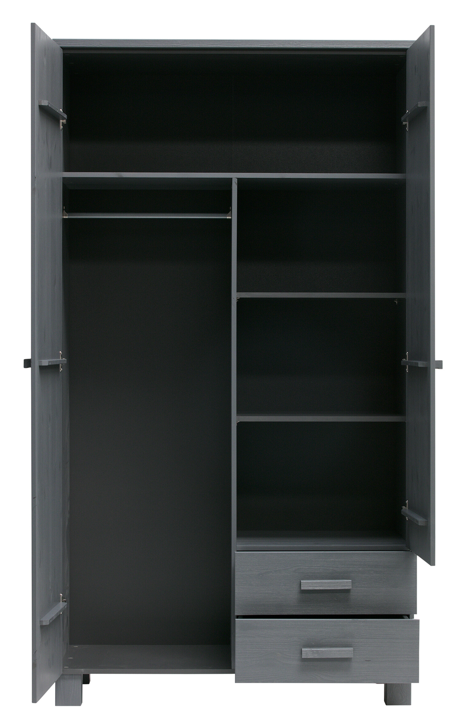 WOOOD Kledingkast 'Dennis', kleur Steel grey - Afbeelding 5