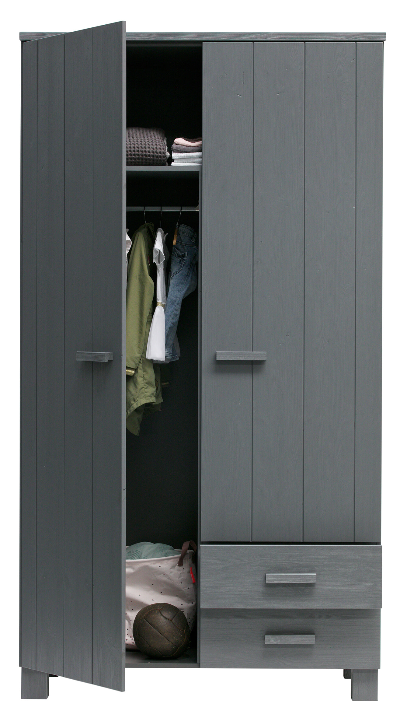 WOOOD Kledingkast 'Dennis', kleur Steel grey - Afbeelding 6