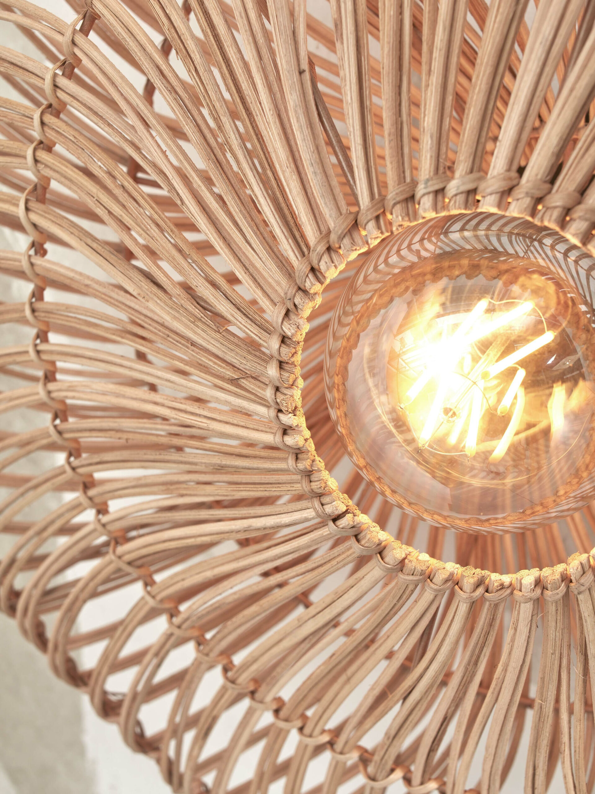 GOOD&MOJO Wandlamp 'Zanzibar' Rotan, 40cm, kleur Naturel - Afbeelding 4