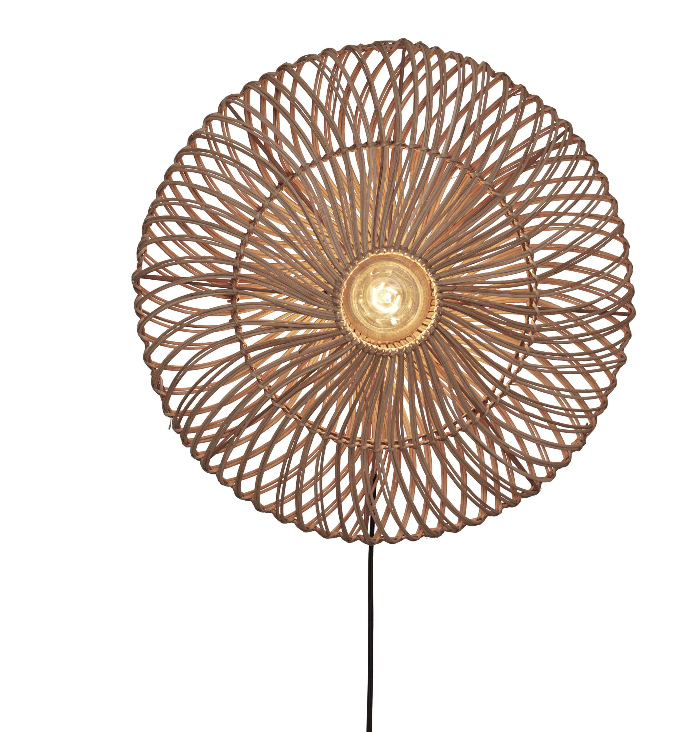 GOOD&MOJO Wandlamp 'Zanzibar' Rotan, 55cm, kleur Naturel