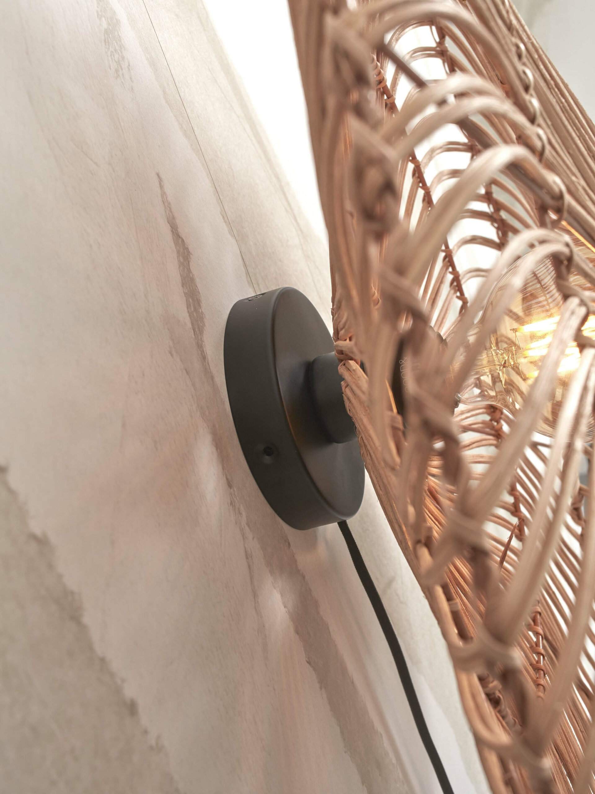 GOOD&MOJO Wandlamp 'Zanzibar' Rotan, 55cm, kleur Naturel - Afbeelding 6