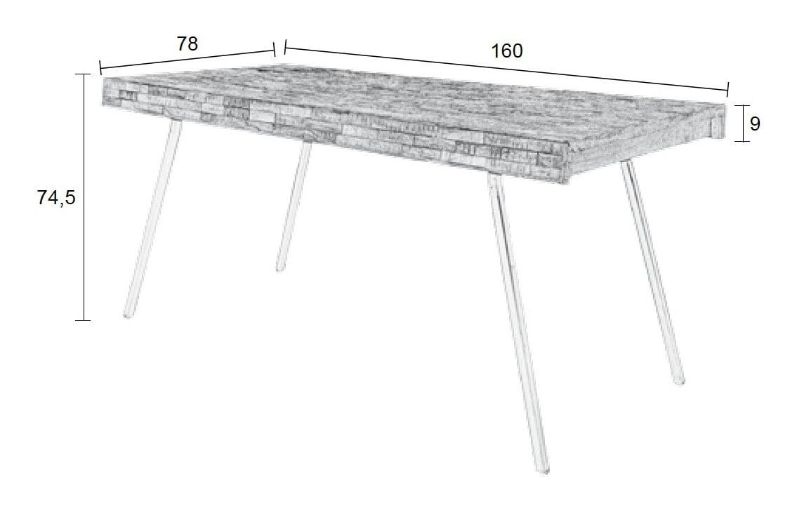 ZILT Eettafel 'Raudel' 160 x 78cm - Afbeelding 5